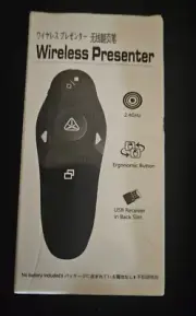 Black Wireless Presenter 2.4GHz Ergonomic Button D22-xo-us- (14479, 14895)