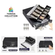 13" Manual Push Open Cash Register Drawer for Point of Sale POS System, Black...