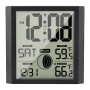 Atomic Wall Clock with Indoor Outdoor Temp Large Number Display Silent Batter...