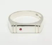 925 Sterling Silver Genuine Natural Ruby Ring / Gent's/Men's Ring / Ruby Ring