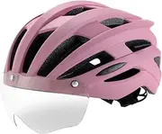 [Generic] Cycling Hats, Mountain Cycling Hat with Magnetic Goggles, Bicycle Headgear, Racing Hard Hat, Head Protector for Men, Women, Adults