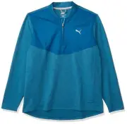 NEW Puma Cloudspun Stealth 1/4 Zip - Digi-Blue Heather - L