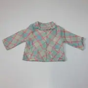 American Girl Melody Ellison Plaid Pajamas Cotton Button-up PJ Top for 18" Doll