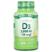 Nature's Truth, Vitamin D3, High Potency, 50 mcg (2,000 IU), 300 Quick Release Softgels