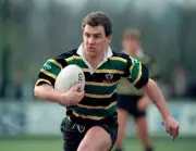 John Steele in action for Northampton against Wasps at Repton - Old Rugby Photo