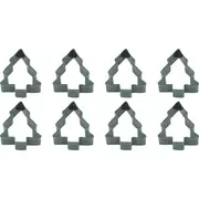 8x R&M Snow Covered Tree Cookie Cutter Polyresin Coated Steel Mould 9cm Green