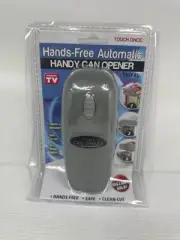 Handy Automatic Can-Opener One Touch Hands-Free Magnetic Lid NIB Gray