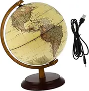 Retro Tabletop Globe with Lamp Teaching Aid Vintage Terrestrial Decoration for Office Home Stylish Design