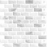 [GRIPRO] Peel and Stick Wall Tile 12"x12" 3D Adhesive Backsplash Tile for Kitchen, Bathroom 3D Wall Panels (10 Sheets, Light Grey)