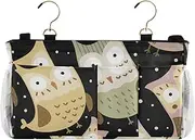Bedside Hanging Storage Basket Multi-Function Organizer Caddy for Bed Rails Cartoon Cute Colorful Owl