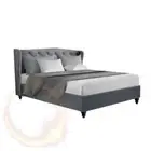 Artiss Pier Bed Frame Fabric Grey Double