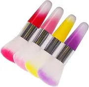 WRITWAA 4pcs Lightweight Makeup Brush Portable Blush and Nail Cleaning Brushes for Manicurists and Makeup Artists Craftsmanship and Durable Design