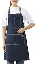 Cowboys Aprons for Men Mens Apron Apron with Front Pockets Blue Black Home Supplies for Grill Restaurant Bar Shop Cafes, Blue