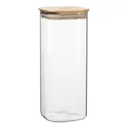 Ecology Glass 1.9L/25.5cm Pantry Square Canister Container w/ Bamboo Lid Clear