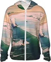[RLDOBOFE] Women's UPF 50+ Sun Protection Hoodie Lightweight Jackets Shirt Beach Surf Long Sleeve Sun Shirts