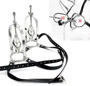 PMBNCF SM stainless steel bondage spreader bar, nipple clamps with belt, adjustable nipple clamps/clamps, BDSM restraints sex toys for women and men