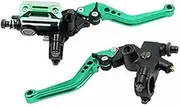 Motorcycle Brake Clutch Lever 2Pcs 22mm CNC Hydraulic Disc Brake Upper Pump Motorcycle Clutch Handbrake Levers Motorcycle Brake and Clutch Levers (Color : Green)