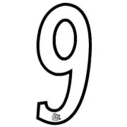 Mongoose plate number #9 decal - Black Outline - Old school bmx