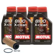 4L Motul 8100 X-CLEAN 5W40 Wix Filter Motor Oil Change Kit API SN (for: Honda)