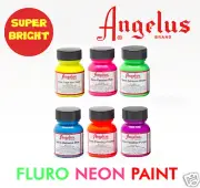 FLURO ACRYLIC PAINT FOR LEATHER & SYNTHETIC - Boots-Shoes-Bags- Craft 6 Colors