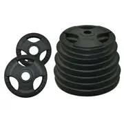 Total 80kg Olympic Rubber Coated Cast Iron Weight Plate Set - Commercial Grade