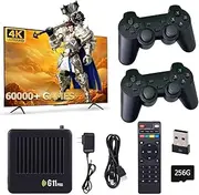 G11 Pro Retro Video Game Console Game Box Game Stick, 40000 Built-in Games, 50 Emulators, 4K HDMI, Plug and Play Handheld Game Console with 2.4G Wireless Controller, Gift for Men, Husband (128GB)