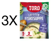 Lofoten Fiskesuppe Fish Soup Toro Norwegian 3X70g Bags Norway
