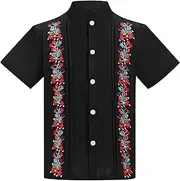 [IDOPIP] Mexican Shirts for Boys Guayabera Shirts Traditional Embroidered Mexico Shirt Kids Short Sleeve Button Down T-Shirts