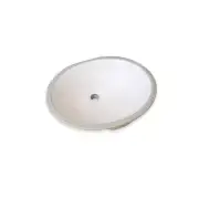Wells Undermount Bathroom Sink Oval No Faucet Hole Single Bowl Ceramic Biscuit