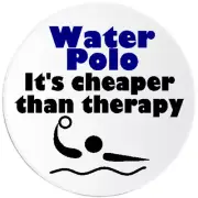 Water Polo It's Cheaper Than Therapy - Circle Sticker Decal 3" x 3"