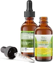 Vegan Omega 3 Liquid Supplement - Essential Fatty Acids, DHA, EPA & DPA - Marine Algal Based & Non GMO -Improve Eye, Heart, Joint, Skin, Immune, Brain, Prenatal Health -Better than Fish Oil - 60 Doses