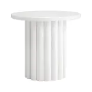 Oikiture Coffee Table Side End Tables Sofa Desk Bedside Nightstand Round White