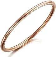[Generic] Bangle Real 18k Rose Gold Filled Solid Teen Girls Cuff Bracelet Size 55mm
