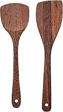 MyFurtive Wooden Spatulas - Eco-Friendly, Durable & Ergonomic Kitchen Utensils - Non-Scratch Cooking Tools for Stirring, Flipping & Serving - Set of 2 (12.8” & 12”)