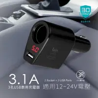 在飛比找PChome24h購物優惠-[向聯科技 3.1A LED車用 USB充電器 車充