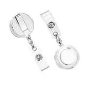 Staples Badge Reels 33" Retractable Cord Length Vinyl/Metal Translucent