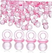 HONITANO 100Pcs Mini Acrylic Pacifiers Smooth Safe for Shower Decorations for Party Favors for Celebrating Girl Events