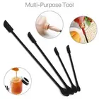 4 Pcs Black Mini Silicone Spatula Set 4 Sizes for Kitchen Bottles Cosmetic Jar
