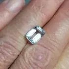 Handcut Natural 3.485ct Brazilian Aquamarine Faceted Gemstone; Emerald Cut