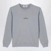 [Stone Island] Gray cotton sweatshirt with logo 8 Y Grey