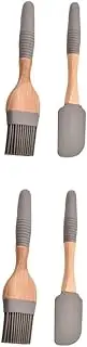 UPKOCH 2 Sets Silicone Basting Brush Scraper Durable Kitchen Baking Tools for Oil Grilling Lightweight Heat Resistant Easy to Clean for Pastry Barbecue