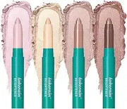 MKNZOME Eyeshadow Stick Set, 4 Colors Cream Eyeshadow Eye Shadow Stick Eyeshadow Pencil Highlighter Makeup Stick Shimmer Eyeshadow, Crease-proof, Smudge-proof and Long Lasting Eye Makeup