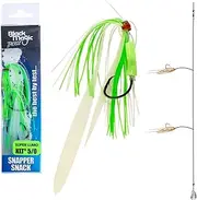 Black Magic Snapper Snack Skirted Flasher Rig 5/0 Super Lumo
