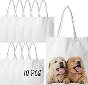 Joyclub Sublimation Tote Bags Blanks 14 x 13 Inch Polyester Canvas Tote for DIY Crafting Heat Transfer Bag for Gift