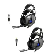 Corded Headphones Headsets 7.1 Sound Noise Cancelling Microphone Leather Earpads