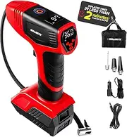 BULLSEYE Pro | With 3 Nozzles and Weather Resistant Storage Bag | The Genuine Cordless, Powerful & Portable Tyre Inflator