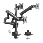 Brateck LDT20-C036UP Triple Monitor Aluminum Slim Pole Held Mechanical Spring Monitor Arm