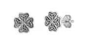 Celtic Sterling Silver Celtic Trinity Cross/Clover stud earrings (1 pair)
