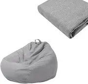Extra Large Bean Bag Chairs Couch Sofa Cover Indoor Lazy Lounger (Grey, XL)
