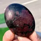 92G Natural Fireworks Red Garnet sphere Quartz Crystal oval shaped healing